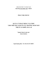 Quản lý hoạt động vui chơi cho trẻ mẫu giáo ổ các trường mầm non thị xã an khê, gia lai