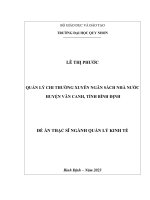 Quản lý chi thường xuyên ngân sách nhà nước huyện vân canh, tỉnh bình định