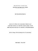 Quản lý công tác giáo dục pháp luật cho học sinh các trường trung học cơ sở trên địa bàn huyện tuy phước, tỉnh bình định