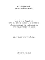 Quản lý công tác phối hợp giữa nhà trường, gia đình và xã hội trong giáo dục học sinh ở các trường tiểu học huyện tuy phước, tỉnh bình định