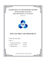 Báo cáo thực tập tham quan môn kỹ thuật môi trường tại nhà máy xử lí nước cấp dankia 2