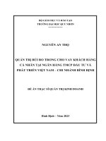 Quản trị rủi ro trong cho vay khách hàng cá nhân tại ngân hàng tmcp đầu tư và phát triển việt nam   chi nhánh bình định