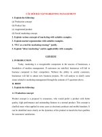 Câu hỏi bài tập marketing management