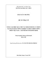 Nâng cao hiệu quả cho vay khách hàng cá nhân tại ngân hàng nông nghiệp và phát triển nông thôn   chi nhánh tỉnh bình định