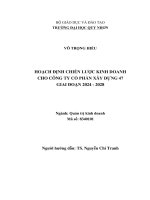 Hoạch định chiến lược kinh doanh cho công ty cổ phần xây dựng 47 giai đoạn 2024   2028