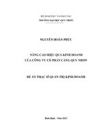 Nâng cao hiệu quả kinh doanh của công ty cổ phần cảng quy nhơn