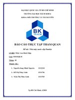 Báo cáo thực tập tham quan môn kỹ thuật môi trường tại nhà máy nước cấp