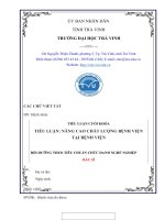 Bài Tiểu Luận tiêu chuẩn chức danh nghề nghiệp Bác sĩ  Nâng cao chất lượng tại bệnh viện