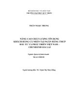 Nâng cao chất lượng tín dụng khách hàng cá nhân tại ngân hàng tmcp đầu tư và phát triên việt nam   chi nhánh gia lai