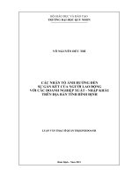 Các nhân tố ảnh hưởng đến sự gắn kết của người lao động với các doanh nghiệp xuất   nhập khẩu trên địa bàn tỉnh bình định
