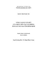 Nâng cao sự gắn kết của nhân viên tại văn phòng đăng ký đất đai tỉnh bình định
