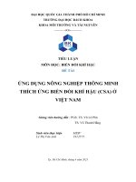 Ứng dụng nông nghiệp thông minh thích ứng biến đổi khí hậu (csa) ở việt nam