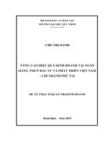 Nâng cao hiệu quả kinh doanh tại ngân hàng tmcp đầu tư và phát triển việt nam   chi nhánh phú tài