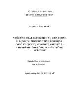 Nâng cao chất lượng dịch vụ viễn thông di động tại mobifone tỉnh bình định   công ty dịch vụ mobifone khu vực 3   chi nhánh tổng công ty viễn thông mobifone