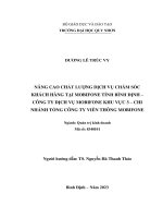 Nâng cao chất lượng dịch vụ chăm sóc khách hàng tại mobifone tỉnh bình định   công ty dịch vụ mobifone khu vực 3   chi nhánh tổng công ty viễn thông mobifone