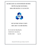 Bài tập thực hành cá nhân môn thuỷ văn môi trường tiến hành thực hiện trong arcswat