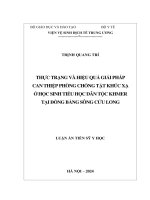 Thực trạng và hiệu quả giải pháp can thiệp phòng chống tật khúc xạ ở học sinh tiểu học dân tộc Khmer tại đồng bằng sông Cửu Long