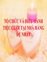 Tiểu Luận -  Tổ Chức Và Điều Hành Tiệc Cưới Tại Nhà Hàng Đệ Nhất