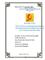 Bài tiểu luận đề tài trình bày các biện pháp phòng chống cháynổ tại phòng thực hành thí nghiệm để đảm bảo an toàn và nâng cao năng suất lao động