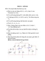 Hãy tra cứu các thông số β, cbc và cbe (hay ft) của transistor q1 và q2