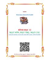 Hình lớp 12  mặt nón mặt trụ, mặt cầu