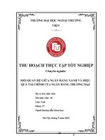 Thu hoạch thực tập tốt nghiệp mối quan hệ giữa ngân hàng xanh và hiệu quả tài chính của ngân hàng thương mại