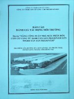Báo cáo đánh giá tác động môi trường của Dự án nâng công suất nhà máy phân bón con cò vàng