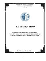 Kỷ yếu hội thảo khoa học cấp Khoa: Vận dụng tư tưởng Hồ Chí Minh để phát huy động lực con người trong thời kỳ công nghiệp hoá - hiện đại hoá đất nước