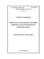 Luận văn thạc sĩ Luật học: Phòng ngừa tội lạm dụng tín nhiệm chiếm đoạt tài sản trên địa bàn thành phố Hà Nội