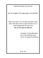 Đề tài nghiên cứu khoa học cấp Trường: Pháp luật quốc tế về kinh doanh phát thải, thực tiễn thực thi của một số quốc gia và kinh nghiệm đối với Việt Nam