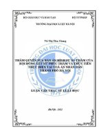 Luận văn thạc sĩ Luật học: Thẩm quyền sửa bản án hình sự sơ thẩm của hội đồng xét xử phúc thẩm và thực tiễn thực hiện tại Toà án nhân dân Thành phố Hà Nội