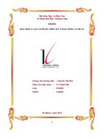 BÀI TIỂU LUẬN CUỐI KỲ MÔN KỸ NĂNG SỐNG CUỐI KÌ