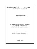 Luận văn thạc sĩ Luật học: Xác định đương sự trong vụ án dân sự và thực tiễn thực hiện tại Toà án nhân dân thành phố Hà Nội