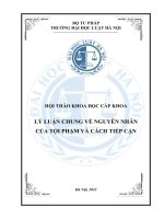Kỷ yếu hội thảo khoa học cấp Khoa: Lý luận chung về nguyên nhân của tội phạm và cách tiếp cận