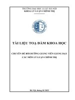 Kỷ yếu toạ đàm khoa học cấp Khoa: Chuyên đề bồi dưỡng giảng viên giảng dạy các môn Lý luận chính trị