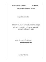 Luận văn thạc sĩ Luật học: Tổ chức và hoạt động của cơ sở giáo dục đại học công lập - Quy định pháp luật và thực tiễn thực hiện