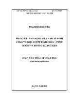 Luận văn thạc sĩ Luật học: Pháp luật lao động Việt Nam về đình công và giải quyết đình công - Thực trạng và hướng hoàn thiện