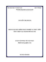 Luận văn thạc sĩ Luật học: Pháp luật bảo hiểm thất nghiệp và thực tiễn thực hiện tại thành phố Hà Nội