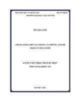 Luận văn thạc sĩ Luật học: Chung sống như vợ chồng và những vấn đề pháp lý phát sinh