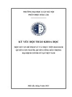 Kỷ yếu hội thảo khoa học cấp Trường: Một số vấn đề pháp lý và thực tiễn bảo đảm quyền con người, quyền công dân trong đại dịch Covid-19 tại Việt Nam