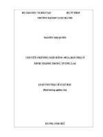 Luận văn thạc sĩ Luật học: Chuyển nhượng hợp đồng mua bán nhà ở hình thành trong tương lai
