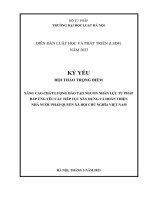 Kỷ yếu hội thảo khoa học cấp Trường: Nâng cao chất lượng đào tạo nguồn nhân lực tư pháp đáp ứng yêu cầu tiếp tục xây dựng và hoàn thiện Nhà nước pháp quyền xã hội chủ nghĩa Việt Nam