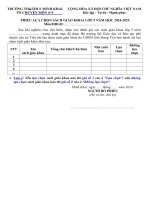 Mẫu phiếu lựa chọn sgk lớp 5