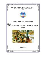 Tiểu Luận - Lịch Sử Văn Minh Thế Giới - Đề Tài - Những Thành Tựu Của Nền Văn Minh Ấn Độ 