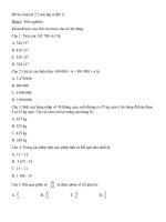 Đề thi giữa kì 2 toán lớp 4