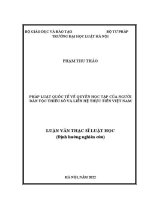 Luận văn thạc sĩ Luật học: Pháp luật quốc tế về quyền học tập của người dân tộc thiểu số và liên hệ thực tiễn Việt Nam