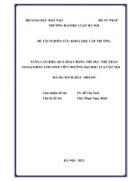 Đề tài nghiên cứu khoa học cấp Trường: Nâng cao hoạt động thể dục thể thao ngoại khoá cho sinh viên Trường Đại học Luật Hà Nội