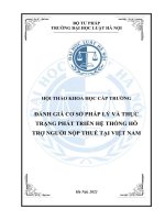 Kỷ yếu hội thảo khoa học cấp Trường: Đánh giá cơ sở pháp lý và thực trạng phát triển hệ thống hỗ trợ người nộp thuế tại Việt Nam