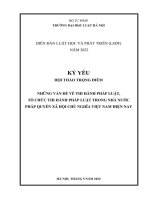 Kỷ yếu hội thảo khoa học trọng điểm cấp Trường: Những vấn đề về thi hành pháp luật, tổ chức thi hành pháp luật trong Nhà nước pháp quyền xã hội chủ nghĩa Việt Nam hiện nay