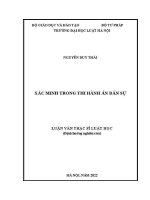 Luận văn thạc sĩ Luật học: Xác minh trong thi hành án dân sự